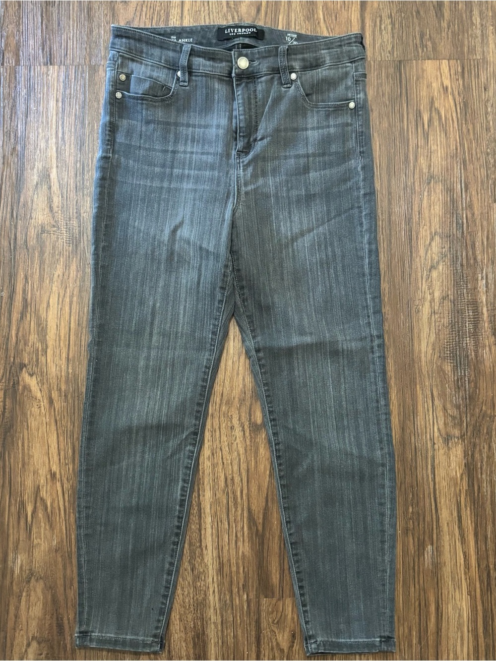 Liverpool Los Angeles High Rise Ankle Skinny Gray Jeans Petite 10P